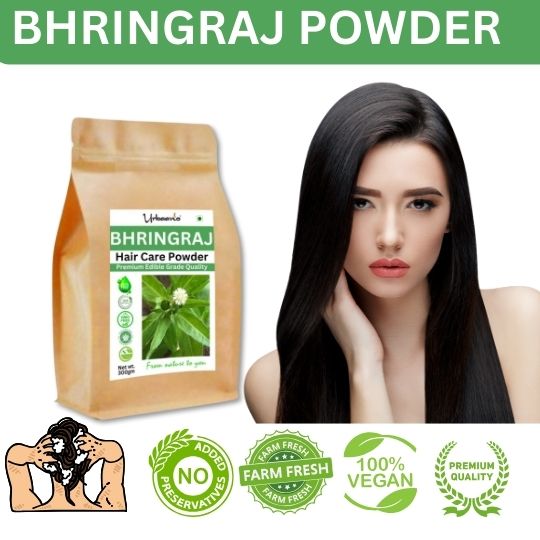 Pure Organic Bhringraj Powder, Eclipta alba for Hair Growth, Hair Mask