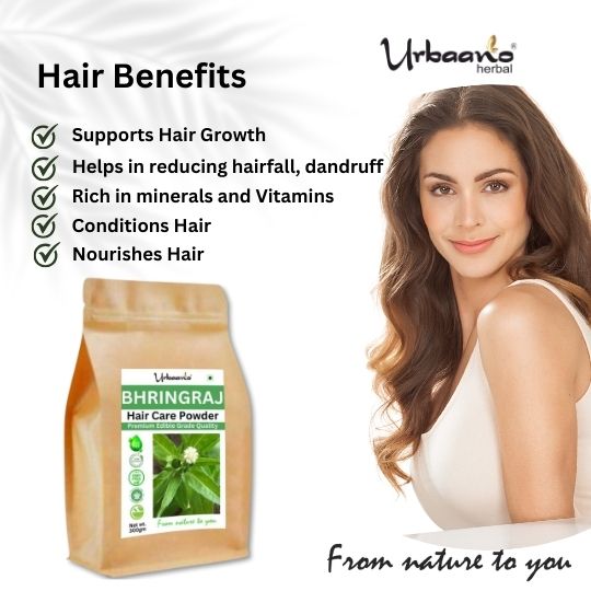 Pure Organic Bhringraj Powder, Eclipta alba for Hair Growth, Hair Mask